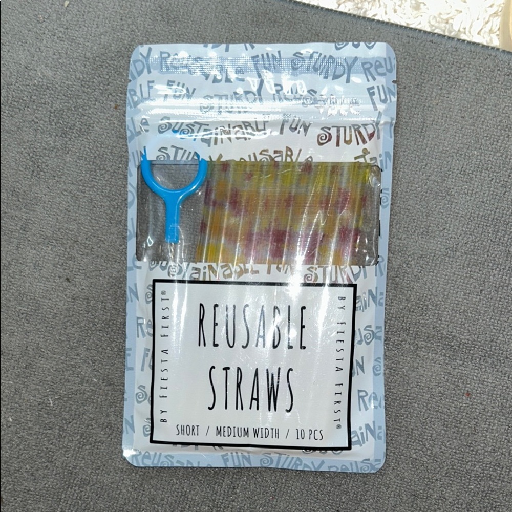 Fiesta Reusable Straws with Cleaner